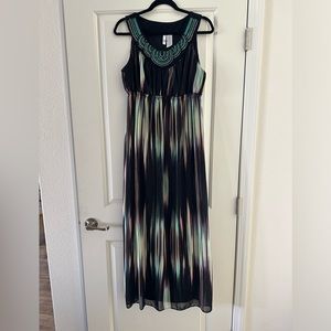 Beaded Neckline Maxi Dress